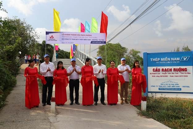 Lễ khánh thành và bàn giao cầu Rạch Ruộng cho UBND xã Khánh Lộc, huyện Trần Văn Thời, tỉnh Cà Mau
