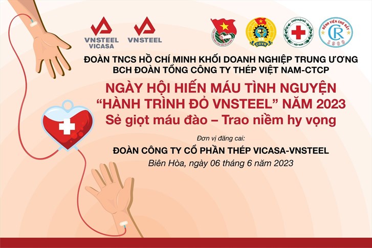 Ngày hội hiến máu tình nguyện "Hành trình đỏ VNSTEEL" năm 2023 - Khu vực Đồng Nai