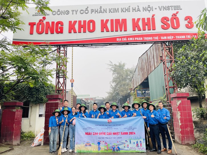 Đoàn viên, thanh niên VNSTEEL khu vực Hà Nội tích cực tham gia “Ngày chủ nhật xanh”