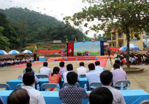 VNSTEEL khởi công xây dựng Trường THCS Sơn Thủy xã Sơn Thủy  - huyện Văn Bàn, tỉnh Lào Cai - Chương trình do Tổng Công ty Thép Việt Nam - CTCP tài trợ