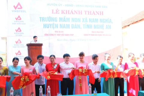 VNSTEEL: Khánh thành công trình Trường mầm non xã Nam Nghĩa, huyện Nam Đàn, tỉnh Nghệ An