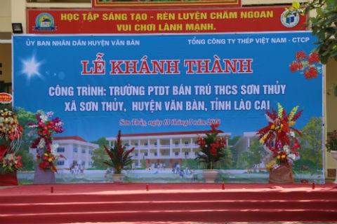 Khánh thành công trình Trường PTDT Bán trú THCS Sơn Thủy do VNSTEEL tài trợ