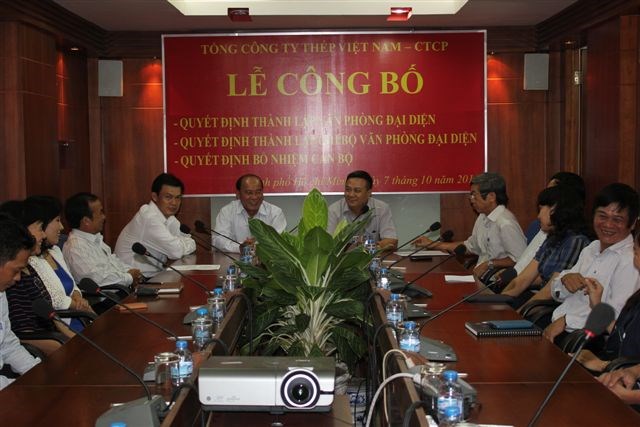 Lễ công bố Quyết định thành lập Văn phòng Đại diện tại Thành phố Hồ Chí Minh Tổng Công Ty Thép Việt Nam –CTCP và Chi bộ cơ sở Văn phòng Đại diện