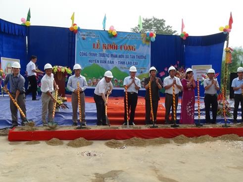 VNSTEEL: Khởi công xây dựng Trường Mầm non Tân Thượng, Huyện Văn Bàn, Tỉnh Lào Cai
